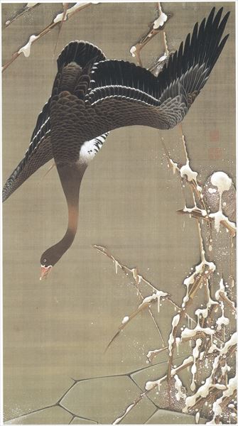 Wildlife - 漆絵　伊藤若冲の名作_芦雁図　NH320