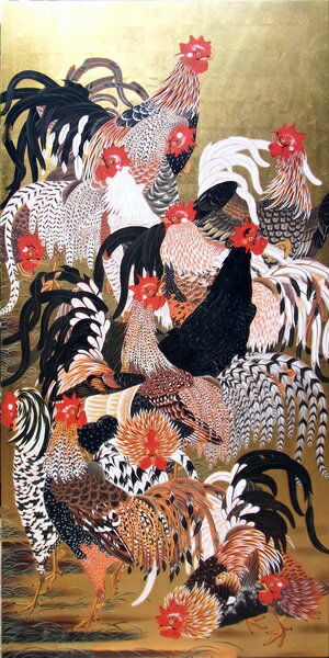 楽天市場 漆絵 伊藤若冲の名作 群鶏図 絵画制作専門アートユーラシア 楽天市場 漆絵 伊藤若冲の名作 群鶏図 絵画制作専門アートユーラシア
