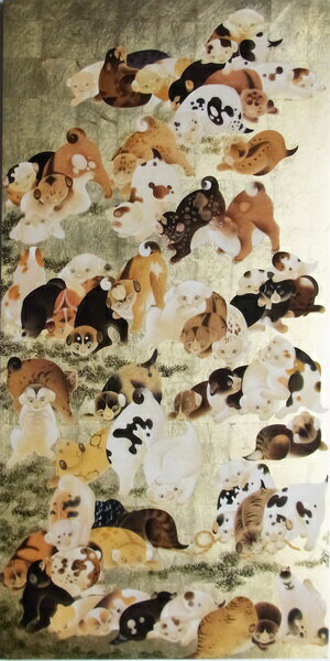 楽天市場 漆絵 伊藤若冲の名作 百犬図 絵画制作専門アートユーラシア