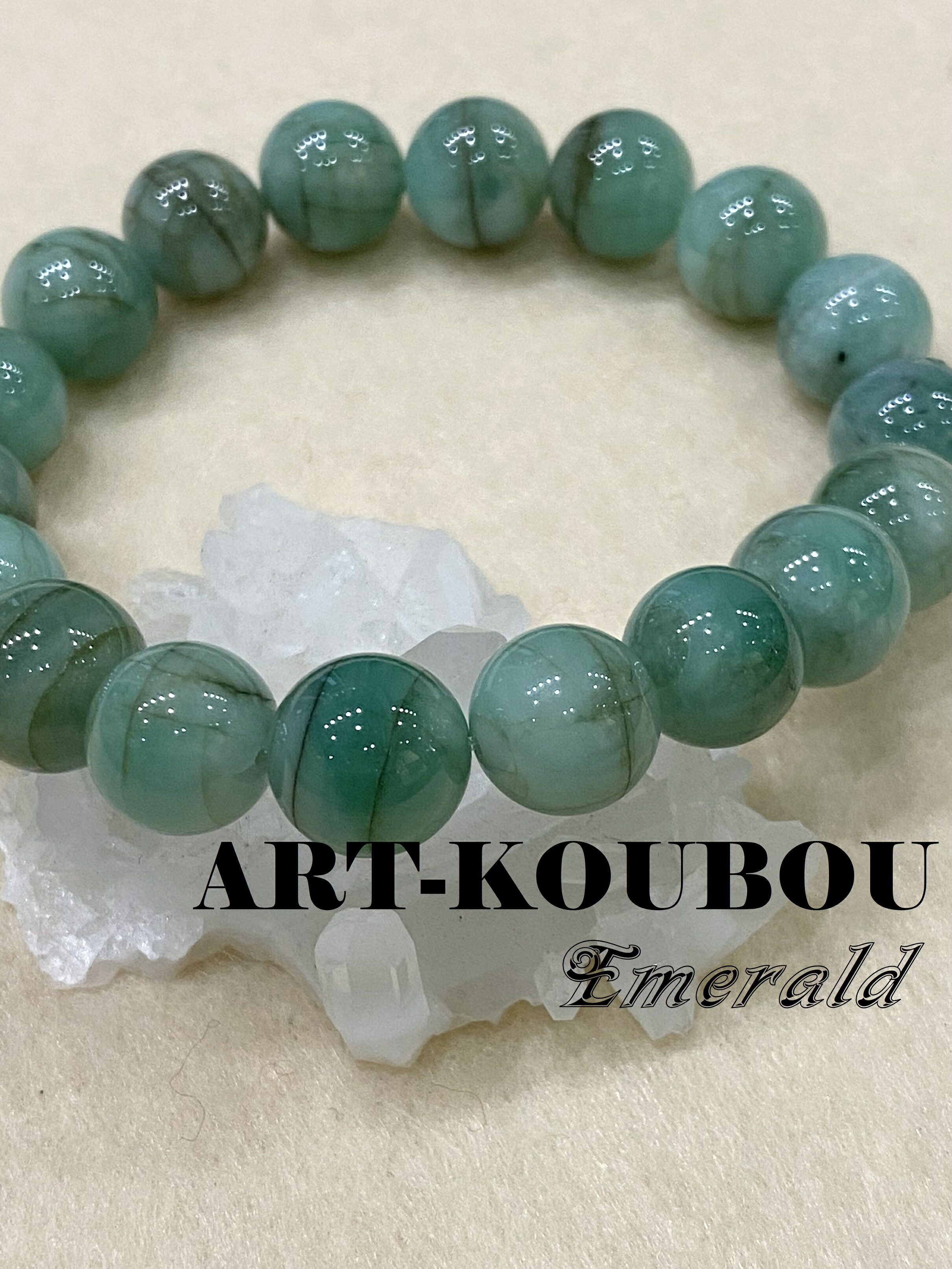 パワーストーン 3Aエメラルド約11mm一連ブレスレット レアストーン 天然石 大粒 高品質 緑 グリーン 5月誕生石 男性 女性 恋愛運 肉体の癒し 浮気封じ ア行 送料無料 ギフト プレゼント