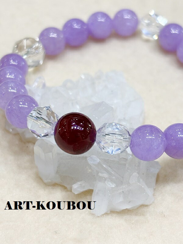 SAルビー＆ラベンダーアメジスト他デザインブレスレット パワーストーン 天然石 高品質 おしゃれ 可愛い 男性 女性 ルビー ラベンダーアメジスト スターカット型水晶 2月誕生石 4月誕生石 7月誕生石 ギフト プレゼント 送料無料