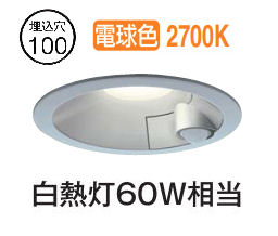大光電機 屋内・屋外兼用人感センサー付ダウン DDL5701YS 電球色 Φ100 白熱灯60W相当 工事必要