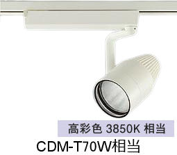 大光電機 生鮮食品用スポットライト LZS9124SWM2 ダクト用 高彩色 CDM-T70W相当 3850K