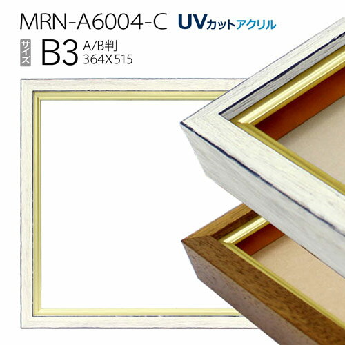 油彩額縁　MRN-A6004-C　B3(515×364)　（UVカットアクリル仕様　木製　油絵用額縁　キャンバス用フレーム）