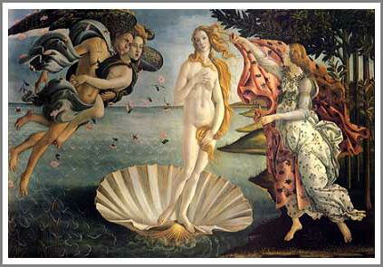 手描き 油絵 模写 複製画 サンドロ・ボッティチェッリ「ヴィーナスの誕生」 F12(60.6×50.0cm)サイズ 額付き 送料無料