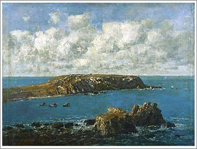 手描き 油絵 模写 複製画 ウジェーヌ・ブータン「カマレ海岸、トゥーランゲ岬」 F15(65.2×53.0cm)サイズ 額付き 送料無料