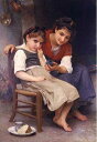 手描き 油絵 複製画　ウィリアム・ブグロー「すねる少女」 額付き 送料無料