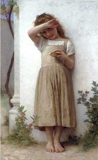 手描き 油絵 複製画 模写 ウィリアム・ブグロー「後悔」 F20(72.7×60.6cm)サイズ 額付き 送料無料