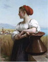 手描き 油絵 複製画　ウィリアム・ブグロー「収穫する少女」 額付き 送料無料