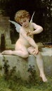 手描き 油絵 複製画 ウィリアム・ブグロー「キューピッドと蝶」 F6(41.0×31.8cm) サイズ 額付き 送料無料