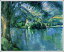 手描き 油絵 複製画 ポール・セザンヌ「アヌシー湖」 F8(45.5×38.0cm) サイズ 額付き 送料無料