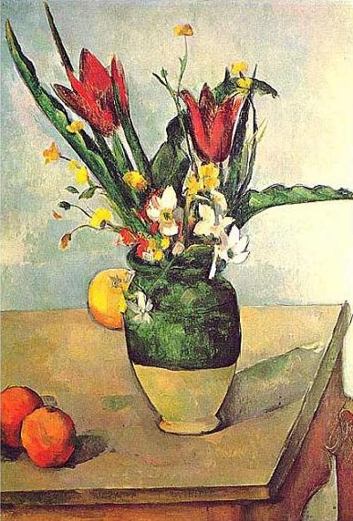 手描き 油絵 複製画 模写 ポール・セザンヌ「チューリップの花瓶」 F20(72.7×60.6cm)●プレゼント・ギフト・風水にも人気な名画の絵画(油絵複製画)...