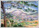 手描き 油絵 模写 複製画 ポール・セザンヌ「サン・ヴィクトワール山」 F15(65.2×53.0cm)サイズ 額付き 送料無料