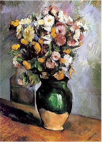 手描き 油絵 複製画 模写 ポール・セザンヌ「オリーブ色の花瓶に活けられた花」 F20(72.7×60.6cm)●プレゼント・ギフト・風水にも人気な名画の絵画(...