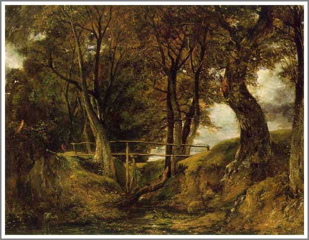 手描き 油絵 模写 複製画 ジョン・コンスタブル「ヘルミンガムの小さな谷」 F15(65.2×53.0cm)サイズ 額付き 送料無料