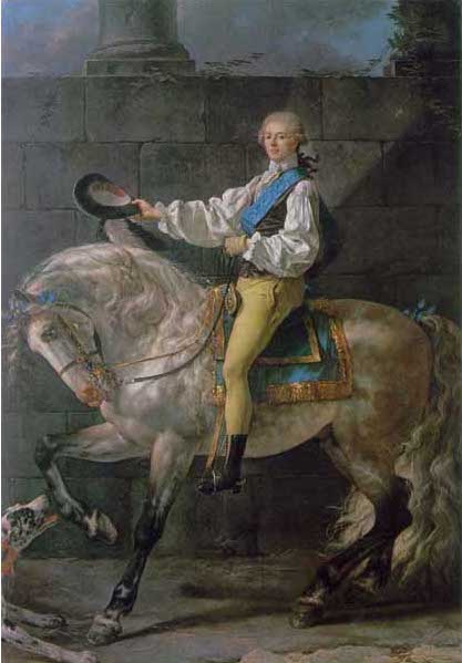 手描き 油絵 模写 複製画 ルイ・ダヴィッド「ポトッキ伯爵」 F15(65.2×53.0cm)サイズ 額付き 送料無料