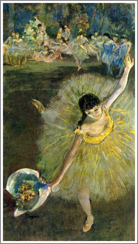 手描き 油絵 模写 複製画 エドガー・ドガ「アラベスクの幕切れ」 F15(65.2×53.0cm)サイズ 額付き 送料無料