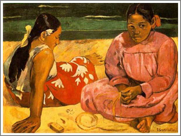 手描き 油絵 複製画 模写 ポール・ゴーギャン「タヒチの女」 F20(72.7×60.6cm)サイズ 額付き 送料無料