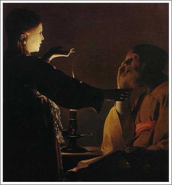 手描き 油絵 複製画 模写 ジョルジュ・ド・ラトゥール「聖ヨセフの夢」 F20(72.7×60.6cm)サイズ 額付き 送料無料