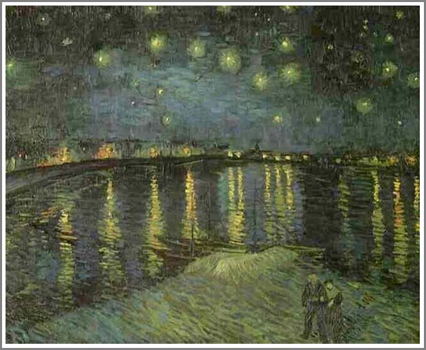 手描き 油絵 複製画 模写 フィンセント・ファン・ゴッホ「ローヌ河の月明かり」 F20(72.7×60.6cm)サイズ 額付き 送料無料