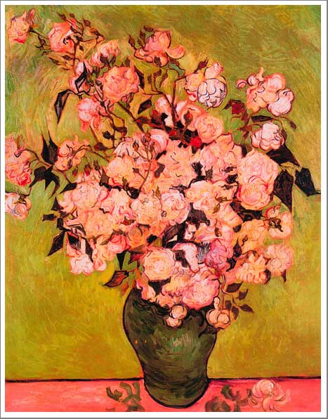 手描き 油絵 複製画 模写 フィンセント・ファン・ゴッホ「花瓶のばら」 F20(72.7×60.6cm)●プレゼント・ギフト・風水にも人気な名画の絵画(油絵複製...