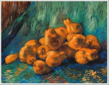 手描き 油絵 複製画 模写 フィンセント・ファン・ゴッホ「洋梨のある静物」 F20(72.7×60.6cm)サイズ 額付き 送料無料