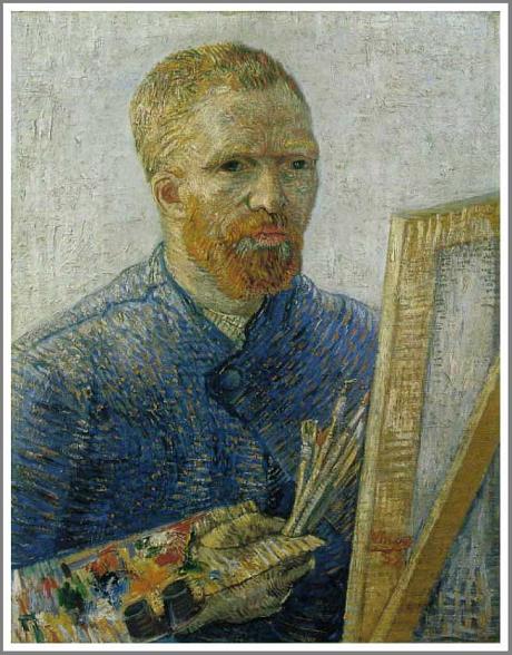 手描き 油絵 複製画 模写 フィンセント・ファン・ゴッホ「画家としてのゴッホ」 F20(72.7×60.6cm)サイズ 額付き 送料無料