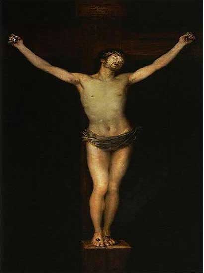 手描き 油絵 複製画 模写 フランシスコ・デ・ゴヤ「キリストの磔刑」 F20(72.7×60.6cm)サイズ 額付き 送料無料