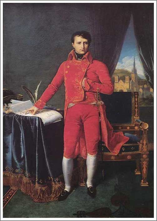 手描き 油絵 模写 複製画 ドミニク・アングル「第一執政ナポレオン・ボナパルト」 F12(60.6×50.0cm)サイズ 額付き 送料無料