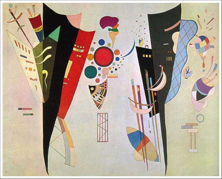 手描き 油絵 模写 複製画 ワシリー・カンディンスキー「相互の和音」 F15(65.2×53.0cm)サイズ 額付き 送料無料