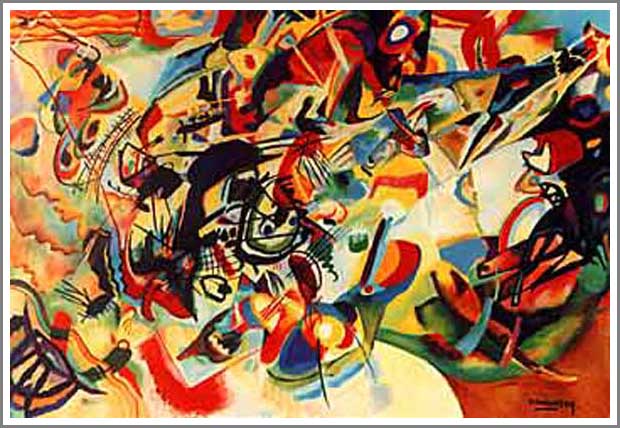 手描き 油絵 複製画 模写 ワシリー・カンディンスキー「Composition VII」 F20(72.7×60.6cm)サイズ 額付き 送料無料