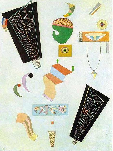 手描き 油絵 模写 複製画 ワシリー・カンディンスキー「二つの黒」 F15(65.2×53.0cm)サイズ 額付き 送料無料