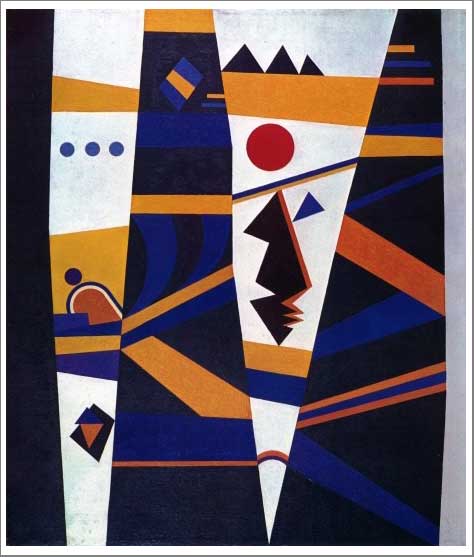 手描き 油絵 複製画 模写 ワシリー・カンディンスキー「結合」 F20(72.7×60.6cm)サイズ 額付き 送料無料