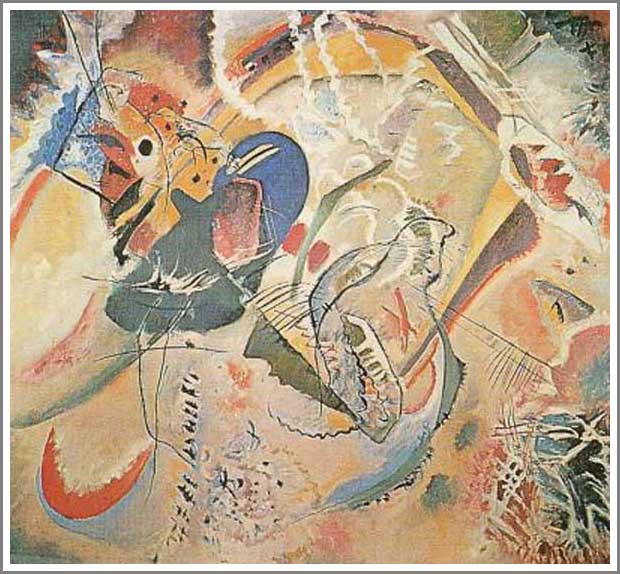 手描き 油絵 複製画 模写 ワシリー・カンディンスキー「Improvisation 35」 F20(72.7×60.6cm)サイズ 額付き 送料無料