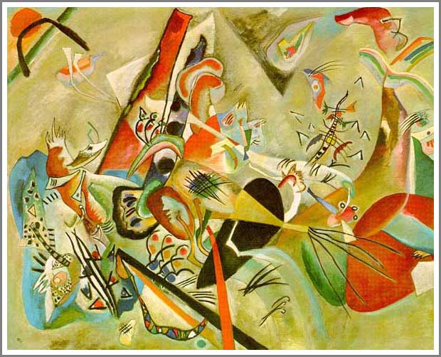 手描き 油絵 複製画 模写 ワシリー・カンディンスキー「In Gray」 F20(72.7×60.6cm)サイズ 額付き 送料無料