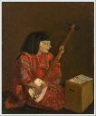 手描き 油絵 模写 複製画 岸田劉生「麗子弾絃図」 F15(65.2×53.0cm)サイズ 額付き 送料無料