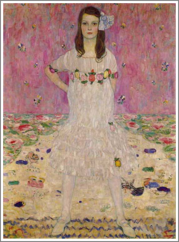 手描き 油絵 複製画 模写 グスタフ・クリムト「メーダ・プリマヴェージの肖像」 F20(72.7×60.6cm)サイズ 額付き 送料無料