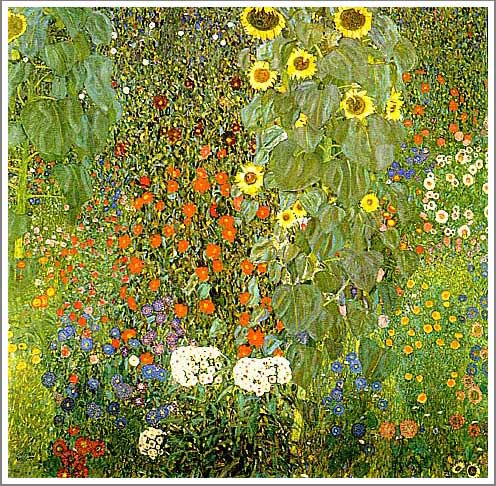 手描き 油絵 複製画 模写 グスタフ・クリムト「ひまわりの咲く農家の庭」 F20(72.7×60.6cm)●プレゼント・ギフト・風水にも人気な名画の絵画(油絵複...