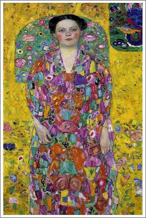 手描き 油絵 模写 複製画 グスタフ・クリムト「オイゲニア・プリマフェージの肖像」 F15(65.2×53.0cm)サイズ プレゼント ギフト 贈り物 名画 オ...