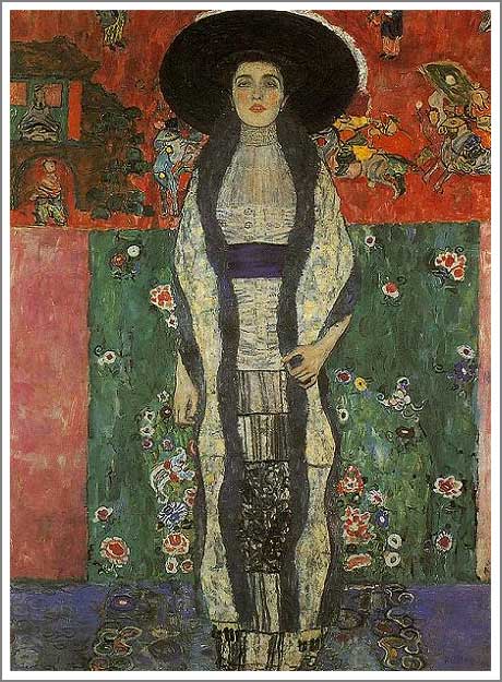 手描き 油絵 複製画 模写 グスタフ・クリムト「アデーレ・ブロック=バウアーの肖像 II」 F20(72.7×60.6cm)サイズ 額付き 送料無料