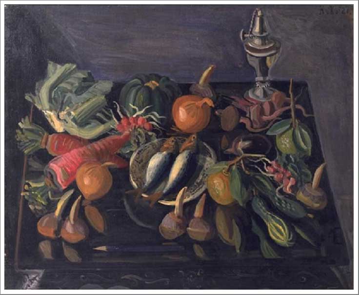 手描き 油絵 複製画 模写 小出楢重「卓上静物」 F20(72.7×60.6cm)サイズ 額付き 送料無料