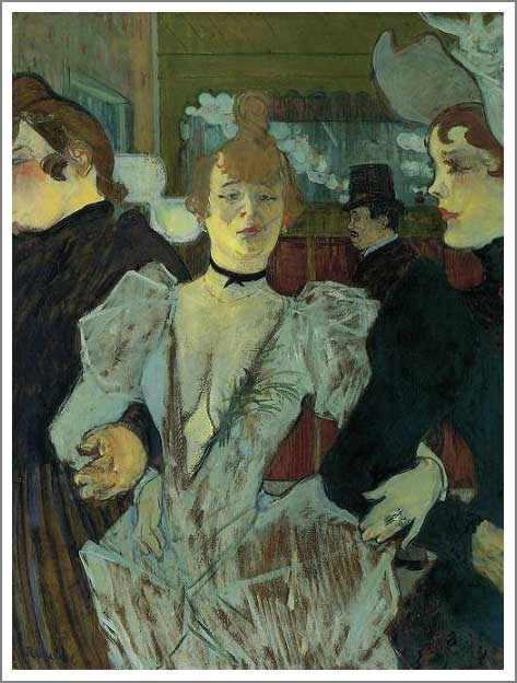 手描き 油絵 複製画 模写 ロートレック「ムーラン・ルージュ、ラ・グーリュ」 F20(72.7×60.6cm)サイズ 額付き 送料無料