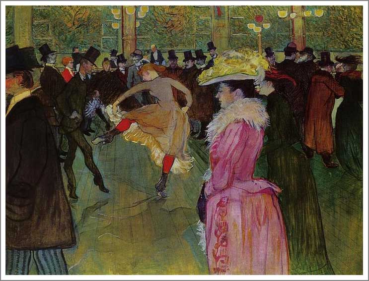 手描き 油絵 複製画 模写 ロートレック「ムーラン・ルージュの踊り」 F20(72.7×60.6cm)サイズ 額付き 送料無料