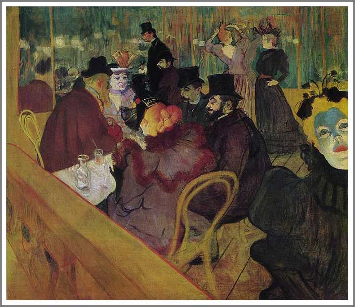 手描き 油絵 模写 複製画 ロートレック「ムーラン・ルージュにて」 F15(65.2×53.0cm)サイズ プレゼント ギフト 贈り物 名画 オーダーメイド 額...