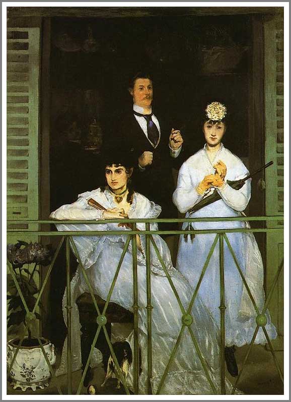 手描き 油絵 複製画 模写 エドゥアール・マネ「バルコニー」 F20(72.7×60.6cm)サイズ 額付き 送料無料