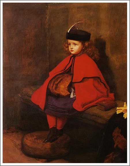 手描き 油絵 複製画 模写 エヴァレット・ミレイ「最初のお説教」 F20(72.7×60.6cm)サイズ 額付き 送料無料