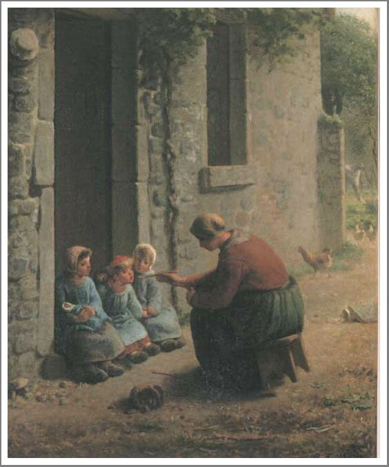 手描き 油絵 模写 複製画 フランソワ・ミレー「子供に食べさせる母親」 F15(65.2×53.0cm)サイズ プレゼント ギフト 贈り物 名画 オーダーメイド...