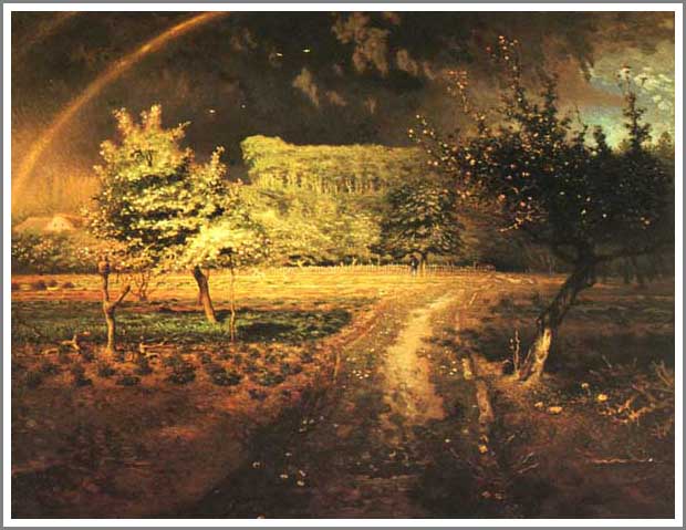 手描き 油絵 複製画 模写 フランソワ・ミレー「春〜Spring〜」 F20(72.7×60.6cm)サイズ 額付き 送料無料