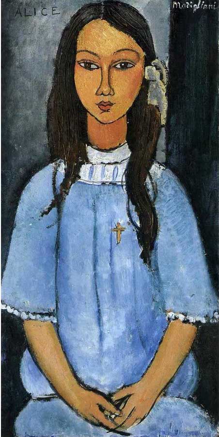 手描き 油絵 複製画 模写 アメデオ・モディリアーニ「アリスの肖像」 F20(72.7×60.6cm)サイズ 額付き 送料無料