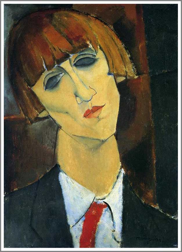 手描き 油絵 模写 複製画 アメデオ・モディリアーニ「ルネ・キスリングの肖像」 F15(65.2×53.0cm)サイズ プレゼント ギフト 贈り物 名画 オーダ...